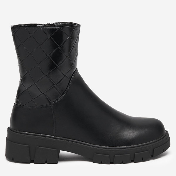 OUTLET Black women's high boots with quilting Redis - Footwear