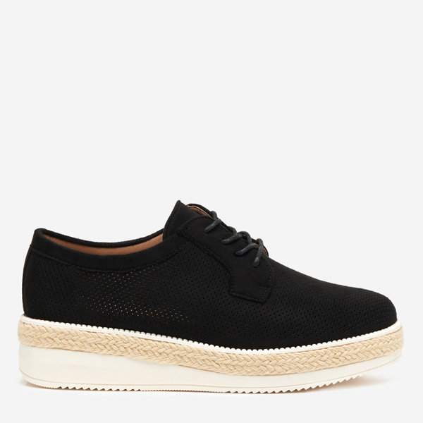 OUTLET Black women's shoes with an openwork Lefina upper - Footwear