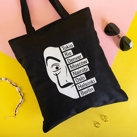Black Women's Printed Shoulder Handbag - Accessories