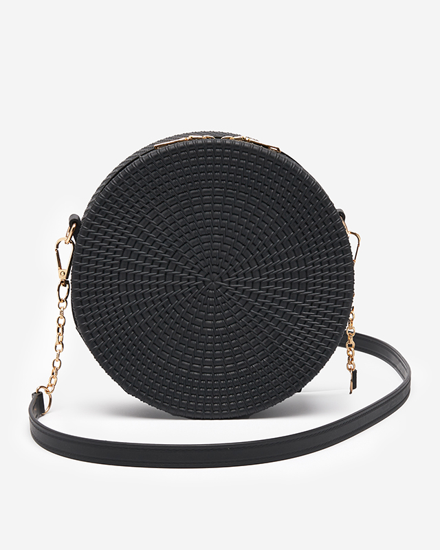 Black ladies handbag with embossing - Accessories
