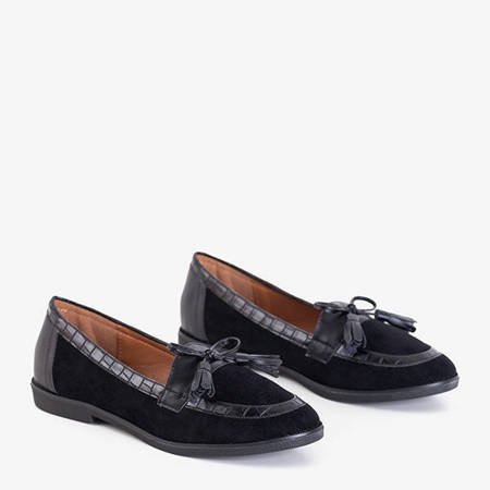 Black loafers with a Bulgariana bow - Shoes