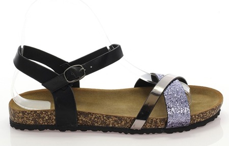 Black sandals with a glitter strap Nincoa - Footwear 1