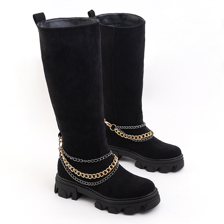 Black suede platform boots Dioc - Footwear