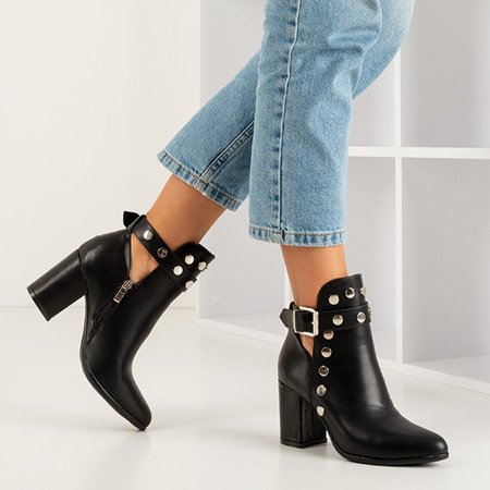 Black women's ankle boots with cut-outs Violuts - Shoes