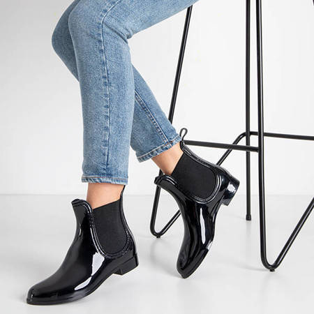 Black women's rubber boots by Serqias - Footwear