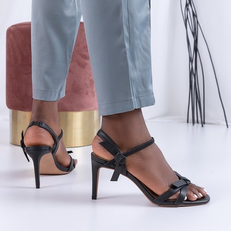 Black women's sandals on a high heel Anona - Footwear