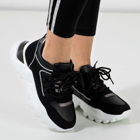 Black women's sports shoes on the Ifinita platform - Footwear