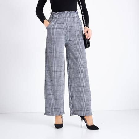 Checked wide culotte women's trousers - Clothing