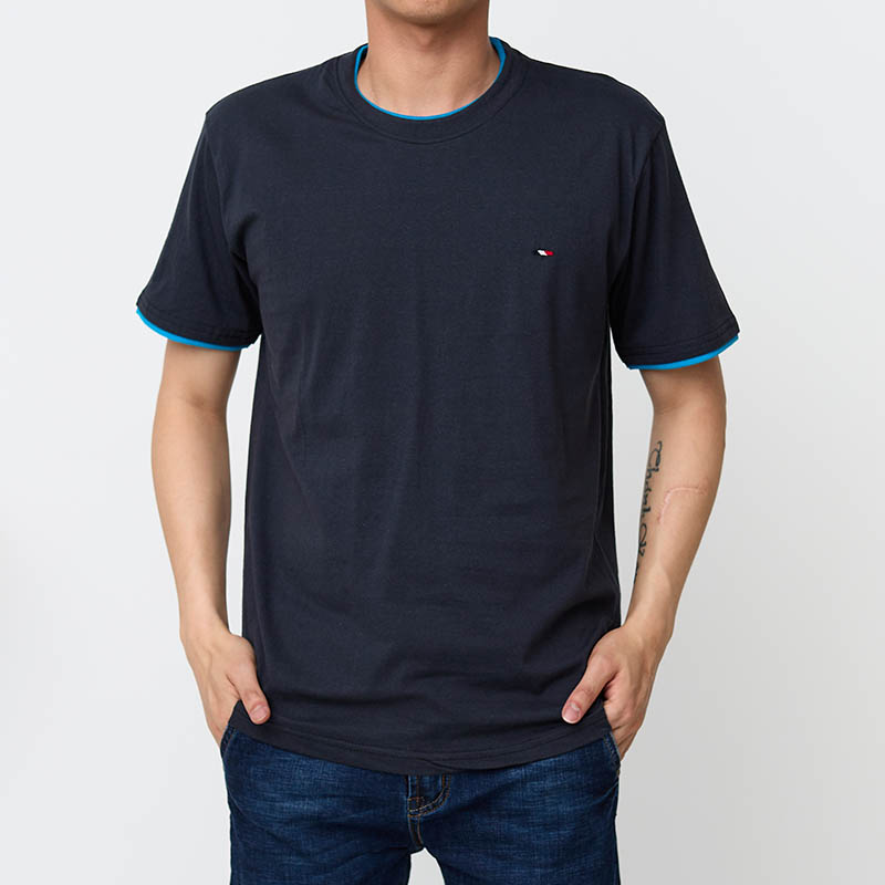 Cotton men's t-shirt in navy blue Clothing