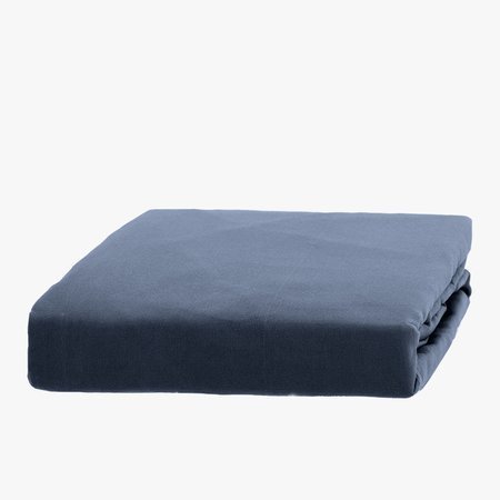 Cotton navy blue sheet with an elastic band 140x200 - Sheets