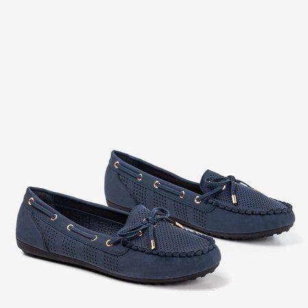 Dark blue loafers with bow Orisa - Footwear 1