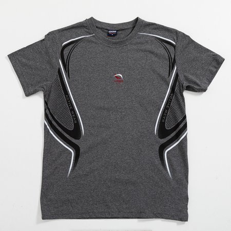 Dark gray men's cotton t-shirt with print - Clothing