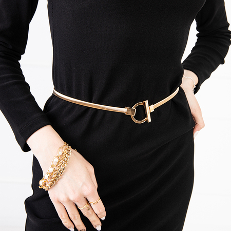 Gold Ladies Elastic Belt - Accessories