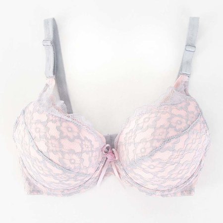 Gray and pink lace bra - Underwear