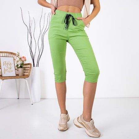 Green women's 3/4 pants - Clothing