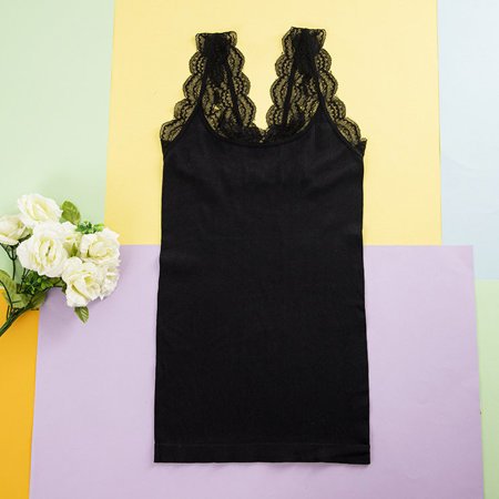 Ladies 'Black Lace Strappy Top - Clothing