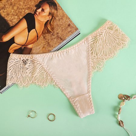 Ladies' beige lace brasilians - Underwear