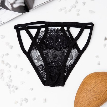 Ladies 'black lace cut panties - Underwear