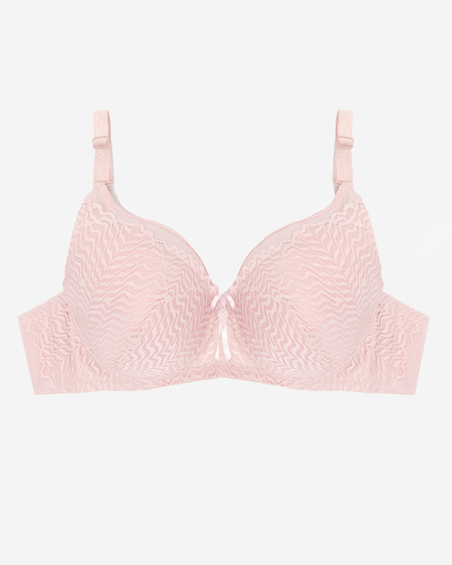 Ladies' pink bra with lace - Underwear
