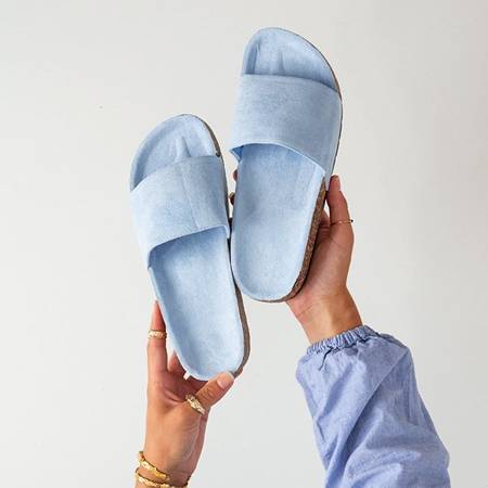 Light blue women's Ratia slippers - Footwear
