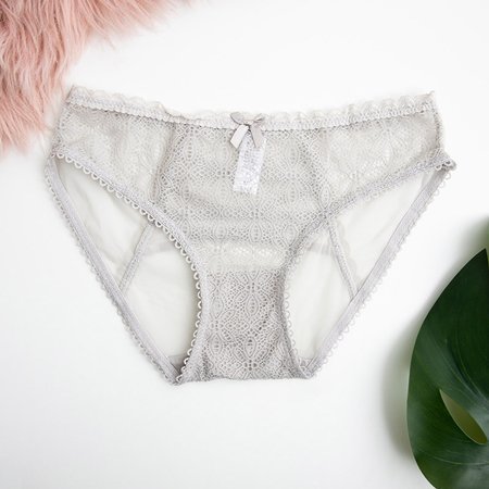 Light gray women's lace panties - Underwear