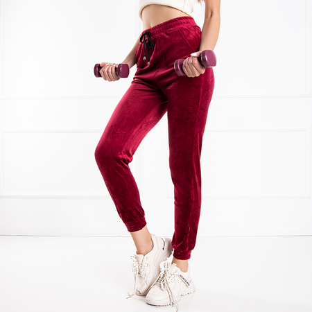 Maroon velor tracksuits for women - Clothing