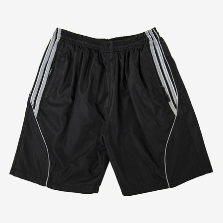 Men's black shorts with gray stripes - Clothing