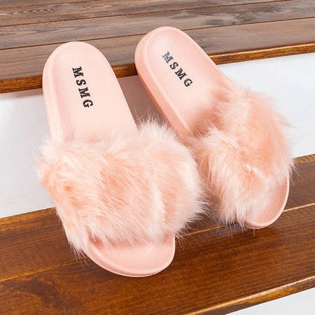 Millie's Pink Fur Slippers - Footwear