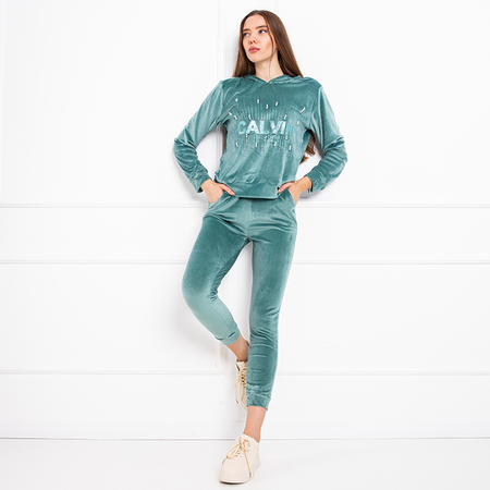 Mint sweatshirt set with print - Clothing