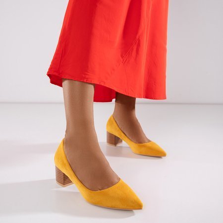 Mustard women's Santi post pumps - Footwear