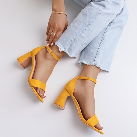 Mustard women's high-heeled sandals Maniza - Footwear