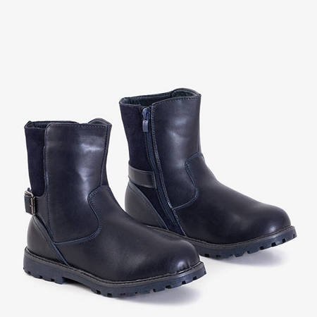 Navy blue children's boots with a buckle Malet - Footwear