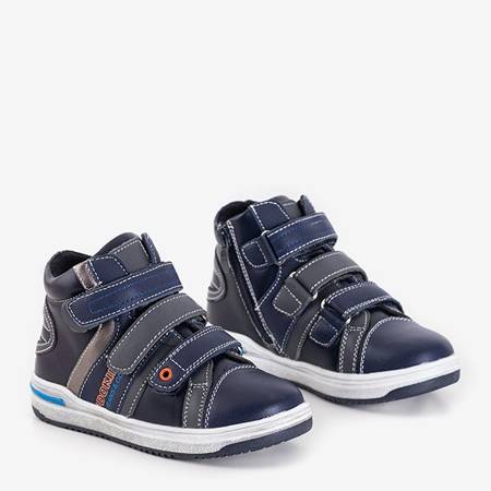 Navy blue children's sports boots with Velcro Luciun - Footwear