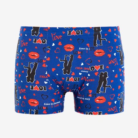 Navy blue men's boxer shorts with print - Underwear