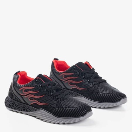 OUTLET Black and red track men's sports shoes - Footwear