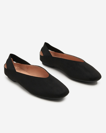 OUTLET Black women's ballerinas with a square toe Lojara - Footwear