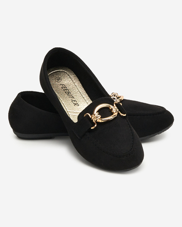 OUTLET Eco-suede moccasins in black Brussi - Footwear