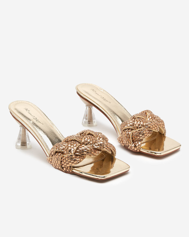 OUTLET Gold lacquered low-heeled Sipeno slippers - Shoes