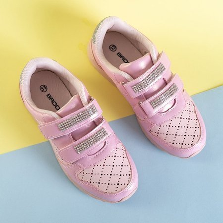 OUTLET Pink children's openwork sports shoes with Oksi decorations - Footwear