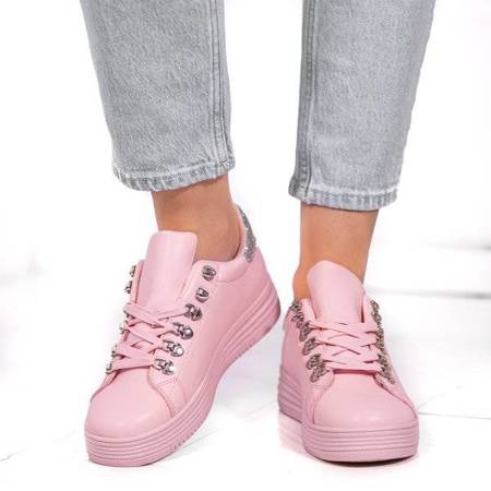 OUTLET Pink sneakers with glitter Rica - Footwear