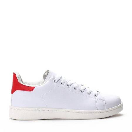 OUTLET White and red sneakers from Giselle - Footwear