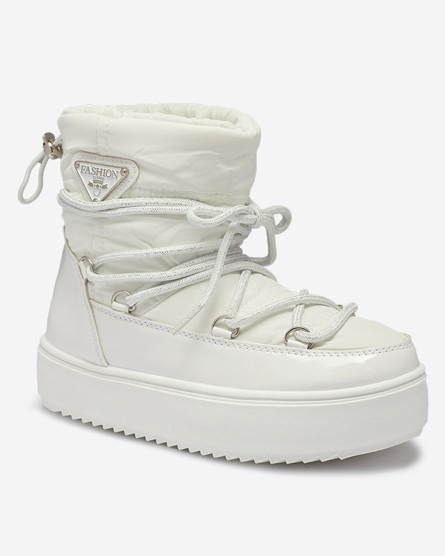 OUTLET White children's slip-on snow boots Asifa - Footwear