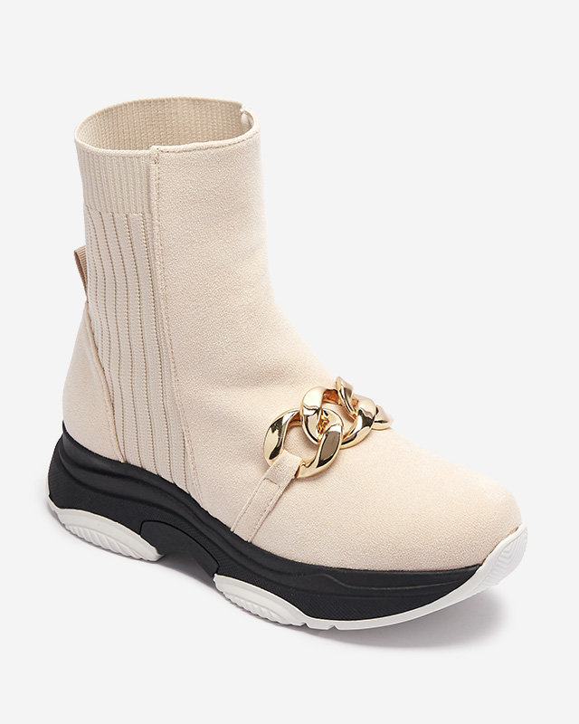 OUTLET Women's beige insulated eco-suede boots Cuzitta- Footwear