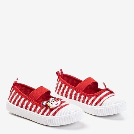 Olli red striped sneakers for kids - Footwear