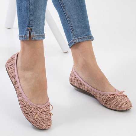 Pink Wewo women's woven ballerinas - Footwear