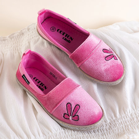 Pink children's espadrilles a'la velor Lumus - Footwear