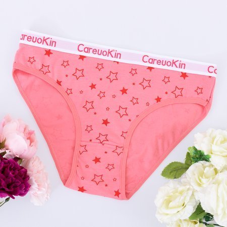 Pink women's briefs with stars - Underwear