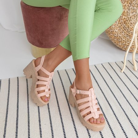 Pink women's high-heeled sandals Tamianka - Footwear