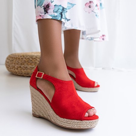 Red women's Lusia platform sandals - Footwear