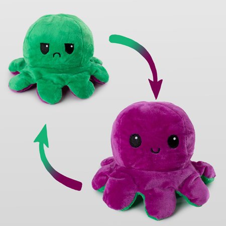Violet and dark green octopus plush toy